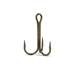 VMC BRONZE ROUND BEND 9649 TREBLE HOOK-9 PACK-CHOOSE YOUR HOOK SIZE - #8