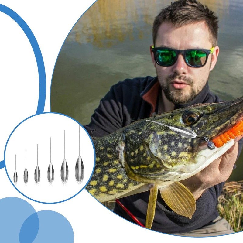 SGERUFZ 6 Piece Fishing Sbirolino Set, Slow Sinking, Sbirolino Floating,