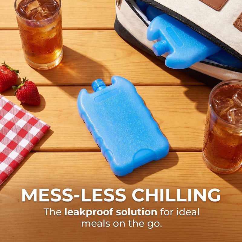 LIOOBO Blue Ice Packs for Coolers: 8PCS Reusable Ice Blocks