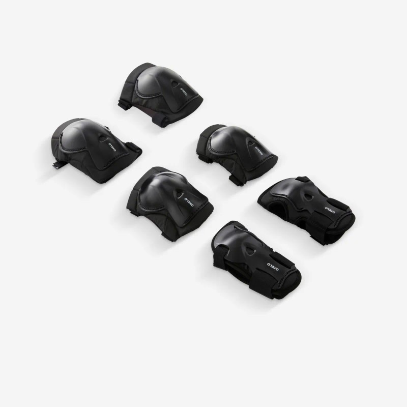 Kit De Protección Patinaje Para Niños 3x2 Skate Oxelo Negro