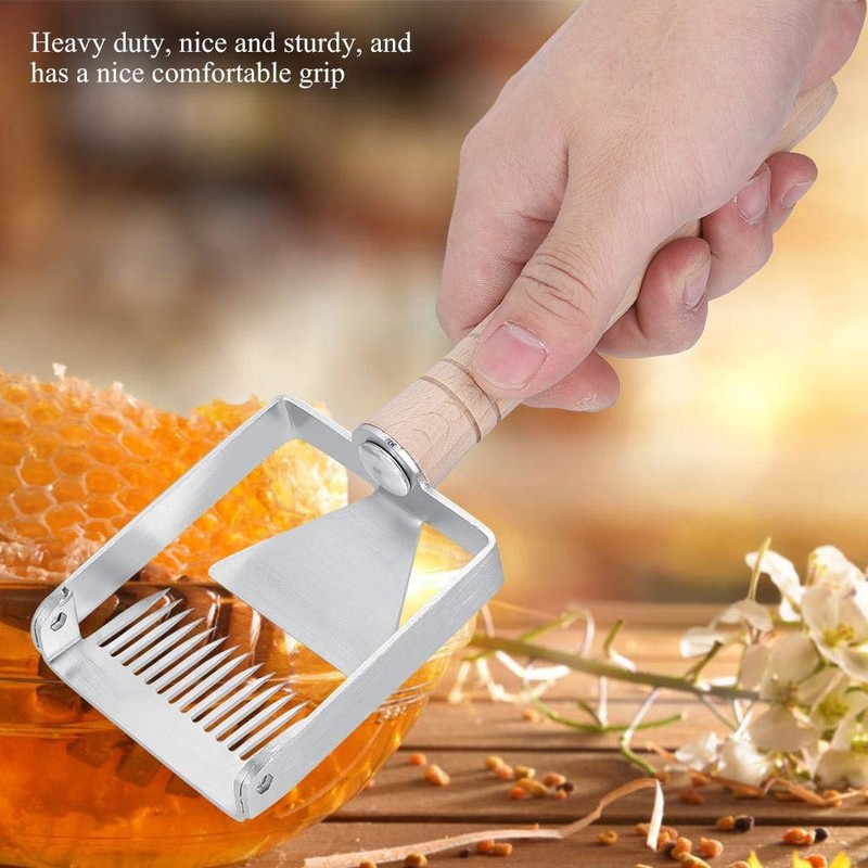 TOPINCN Honey Uncapping Scraper Stainless Steel Honeycomb Honey Fork Knife