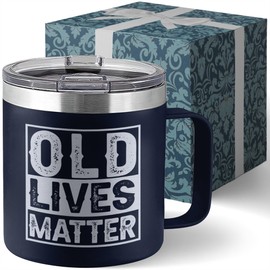 Old Lives Matter Mug Dad Tumbler - Old Man Gifts for Older Men Gag Gift for Older People Gifts for Elderly Men - Elderly People Seniors Birthday Fathers Day 14oz Stainless Steel Tumbler With Lid