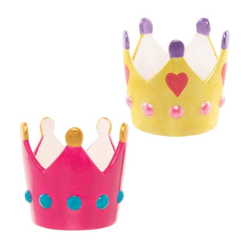 Baker Ross Coronation Crown Ceramic Flowerpots - Pack of 2,