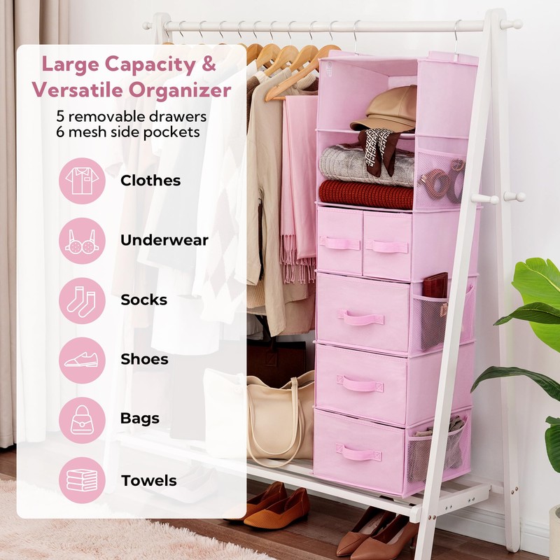 GRANNY SAYS Hanging Closet Organizers and Storage, 6 Shelves Closet