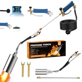 Propane Torch Weed Burner Kit, High Output with Long/Short Mode,Self Igniter and Turbo Trigger,Heavy Duty Flamethrower with 10FT Hose for Weeding,Roofing,Melting Snow,Road Paint Removing,BBQ
