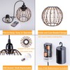 TWINKVILLA Hanging Pendant Lights, Battery Operated Outdoor Chandelier with Warm