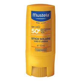 Mustela Stick Solare Protezione Molto Alta SPF50+ Viso e Labbra Bimbi, 10 ml