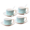 Jusalpha Porcelain Tea Set-Service of 4- Modern Elegant Mint Green