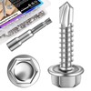 mxuteuk #8×3/4" Hex Washer Head Self Tapping Screws 410 Stainless