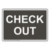 ComplianceSigns.com Check Out Sign, 10x7 inch Plastic for Wayfinding