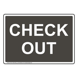 ComplianceSigns.com Check Out Sign, 10x7 inch Plastic for Wayfinding