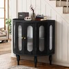 XUZENEST 31'' Sideboard Buffer Cabinet with Storage, Semi-Circle Modern Accent