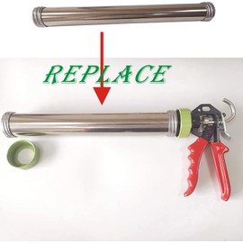 ANZHUO Sausage Caulking Gun Manual Drive Stainless Steel Tube, Replaceable Sausage Caulking Gun Body Tube Sausage Caulking Gun Accessories，Manual Sausage Caulking Gun, 20 oz, 12:1 Drive body