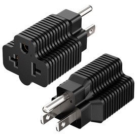 [2Pack] 4-in-1 15 Amp Household AC Plug to 20 Amp T Blade Adapter,5-15P to 5-20R,5-15P to 6-15R,5-15P to 6-20R, 4 in 1 AC Power Adapter,15A 125V to 20A 250V Adapter