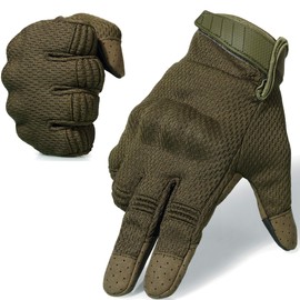 WTACTFUL Airsoft Gloves for Men Women Flexible Breathable Touch Screen Full Finger Gloves for Painball Motorcycle Cycling Motorbike Medium Green