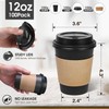 Ginkgo 100 Pack 12 oz Disposable Coffee Cups with Lids