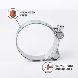 DIFORMA Pack of 8 Hose Clamps 56 - 59 mm Galvanised Reinforced