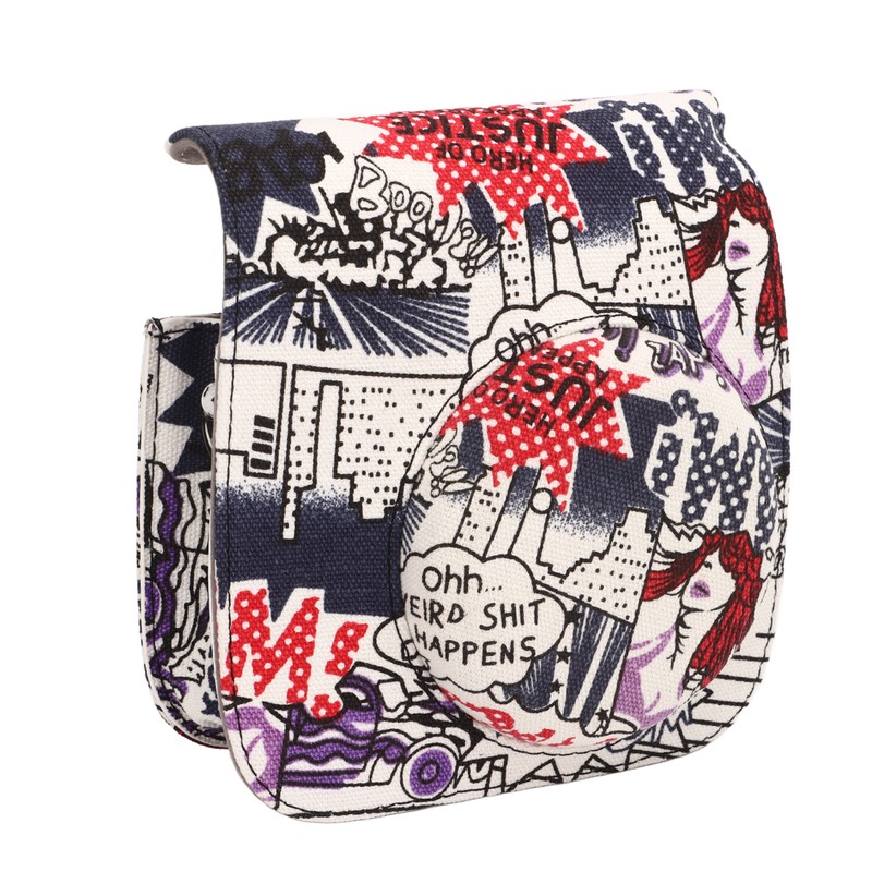 Instant Camera Case Comic Style PU Leather Protective Storage Bag