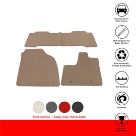 Floor Mats Compatible with 2001-2006 Acura MDX, Floor Mats Carpet Front & Rear Beige 3PC - Nylon by IKON MOTORSPORTS, 2002 2003 2004 2005