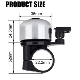 2 Pcs Color Bike Bell with Loud Melodious Sound Classic Mini Bicycle Bell for Road and Mountain Bike Bell Adults Kids (Silver)