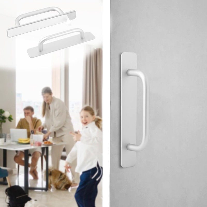 Pilarmuture 2 Pcs Adhesive Handles,Adhesive Cabinet Handles,Self Stick No Drilling