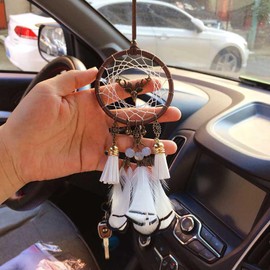 Dream Catcher for Car Charm Rear View Mirror Hanging Boho Car Interior Rearview Mirror Accessories Decor Pendant Women Boys Feather Small Dream Catcher for Car Home Dorm Wall Decor Gift