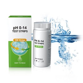pH Test Strips, Universal Application (pH 0-14), 100 Strips for Saliva, Soap, Urine, Food, Liquids, Water with Soil Testing, Lab Monitoring, etc.