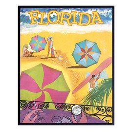 Florida Poster - Florida Souvenirs - Florida Wall Decor - Florida Gifts - 8x10 Vintage Travel Posters - Retro Home Decor for FL Beach House