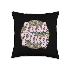 Lash Plug Lashes Eyelash Artist & Lash Lounge Plug Tech Artist Eyelash Leopard Lash Throw Pillow, 16x16, Multicolor