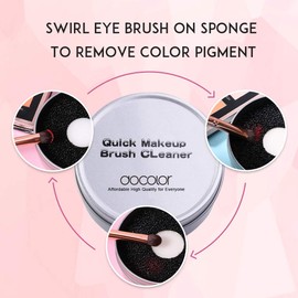 Docolor Makeup Brush Cleaner Sponge, Color Removal Sponge Dry Makeup Brush Quick Cleaner Sponge - Removes Shadow Color from Your Brush without Water or Chemical Solutions - Compact Size for Travel