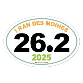 Charmed Running Brand I Ran Des Moines Marathon 26.2 Car Magnet with Custom Year Option