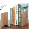 JIANTA Wood Book Ends, 2 Pack Beech Wood Bookends for