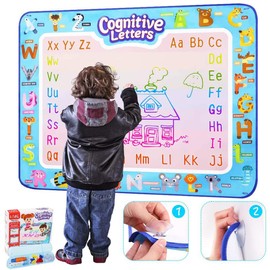 Aqua Magic Doodle Mat 40 x 32 inch Extra Large Water Drawing Mat, Educational Toys for Kids, Coloring Mat for Kids, Toddlers Boys Girls 3 4 5 6 7 Years Old