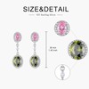 EUSJ 925 Sterling Silver Olive Green Pink 5A Cubic Zirconia