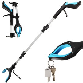 PEARL Greifer: Faltbare Magnetgreifzange aus Aluminium, Senioren-Greifhilfe (Greifzangen für Senioren, Senioren Magnetgreifer)