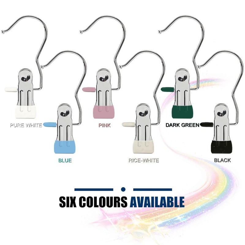 Hangers Clips,Stainless Hooks for Closet Hooks,Laundry Hanging Hooks,Travel Portable Clothes,Boot