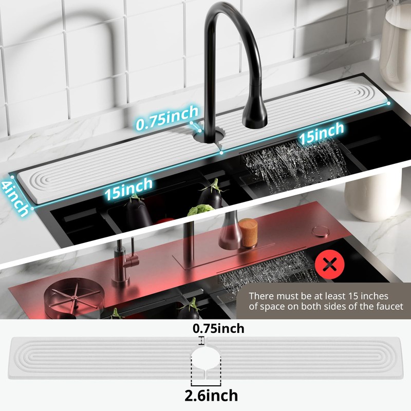 Slow Slog Quick Dry Sink Splash Guard - 30" Instant