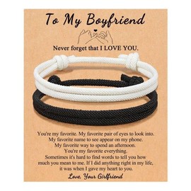 UNGENT THEM Gifts for Him Boyfriend Valentines Birthday Anniversary Cute I Love You Sweetest Presents Ideas Bracelet from Girlfriend