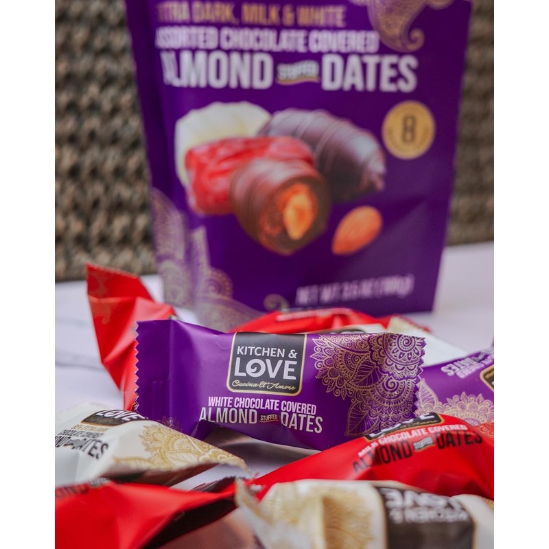 Kitchen and Love Assorted Almond Stuffed Dates 3.5 oz (Pack