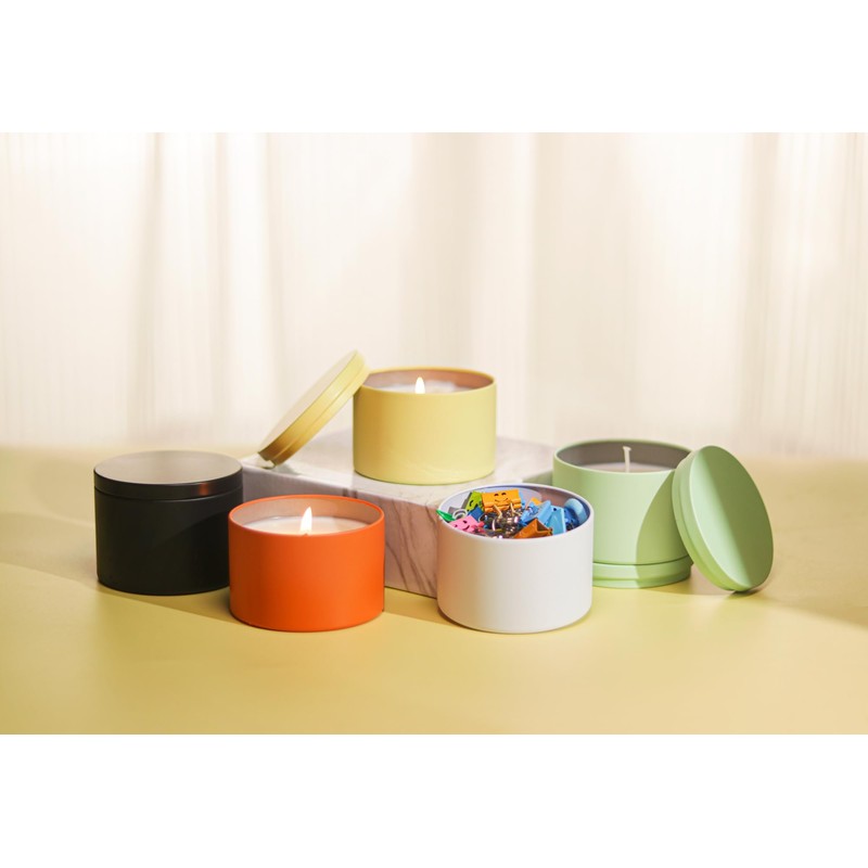 Aroparc Candle Tins 8oz with Lids, 24 Pack Seamless Bulk