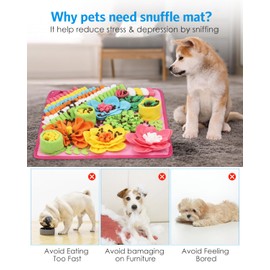AMIR Snuffle Mat for Dogs, Interactive Feeding Puzzle Toy, Promotes Natural Foraging and Slow Eating, Reduces Stress and Enhances Training, 15-inch Dog Snuffle Mat