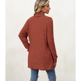 Flikity Winter Jumpers for Women UK, Ladies Turtle Neck Tops Long Sleeve Tops for Women UK Sweaters to Wear with Leggings Womens Longline Tops Knitted Jumpers S