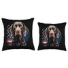 German Shorthaired Pointer Camo USA Flag Throw Pillow
