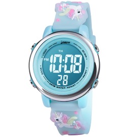 Vicloon Kids Watch, Toddler Digital Watch, Digital Watch LED Electrical Watches 7 Color Lights Watch Sport Outdoor with Alarm Stopwatch Unicorn Toys Gift for 6-12 Year Girls Children Wristwatch