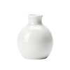 Mini White Ceramic Bud Vase Flat Round Glossy Table Decor