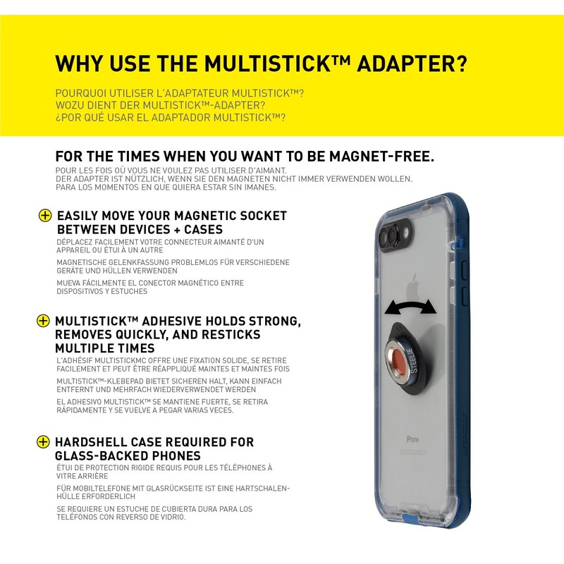 Nite Ize Restickable Adapter Hardware Mount (STMS-01-R7), Steelie