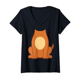 Womens Brown Dog Shirt Adult Kids Men Women Brown Dog Costume V-Neck T-Shirt