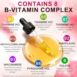 Vitamin B Complex with Vitamin B12 Drops, Sublingual Methylcobalamin B12 Supplement, Energy Metabolism & Daily Wellness Support, Berry Mix Flavor - 60ml