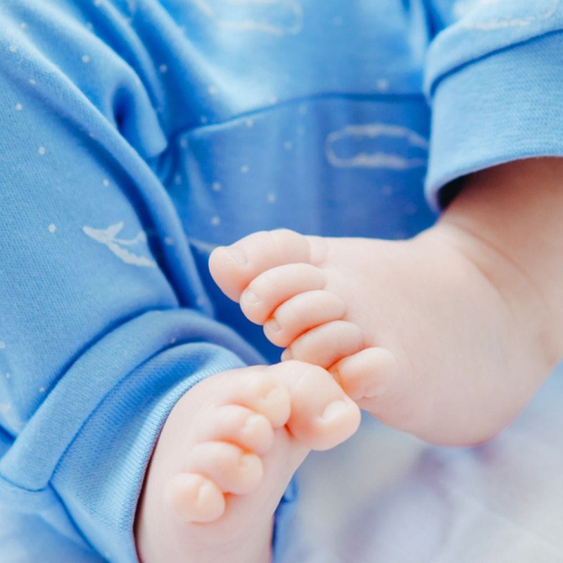 Organic Cotton Summer Short Sleeve Crossover Sleepsuit - Tiny Whales
