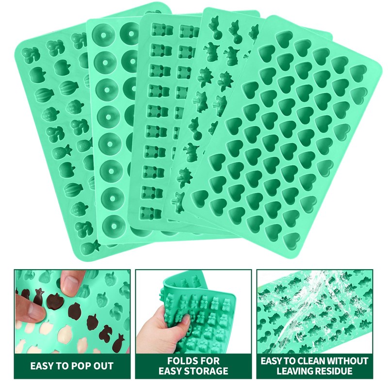 Silicone Gummy Molds Set of 5, Candy Molds Silicone with